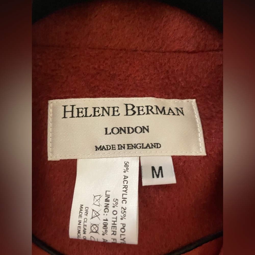 Helene Berman Women’s Wool coat. M. Maroon/Red rich color. Excellent condition. - Picture 3 of 8